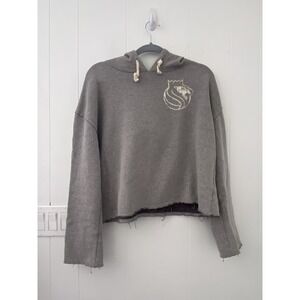Sacramento Kings Women's Fanatics Gray Cropped Pullover Hoodie Gray M/L